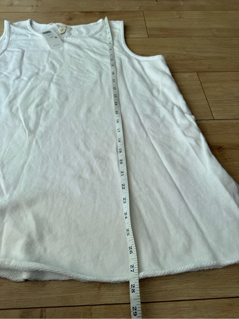 Eileen Fisher White Organic Cotton Terry Crew Neck Tunic Tank L NWT - Picture 6 of 6